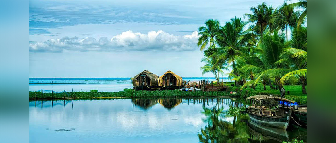The scenic backwaters of Kerala 